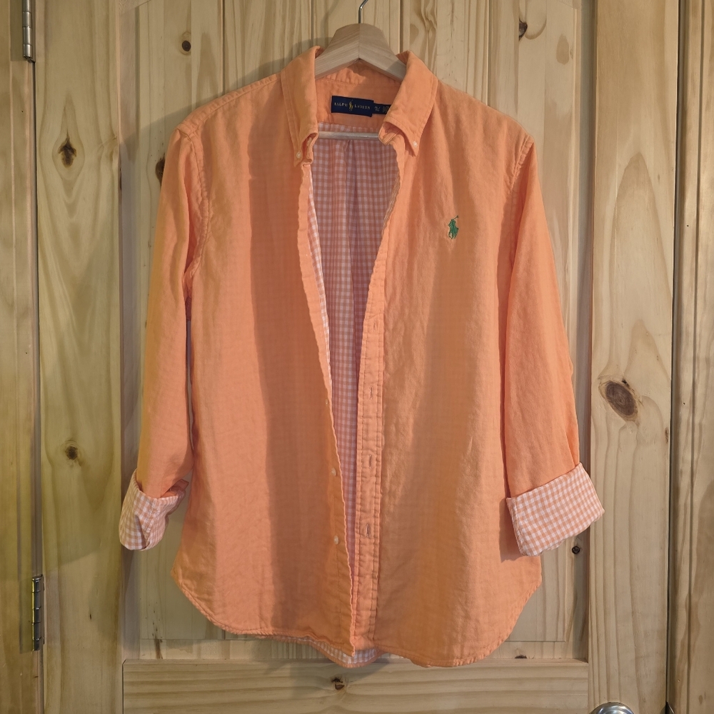Ralph Lauren Cotton Gingham Lined Button Down